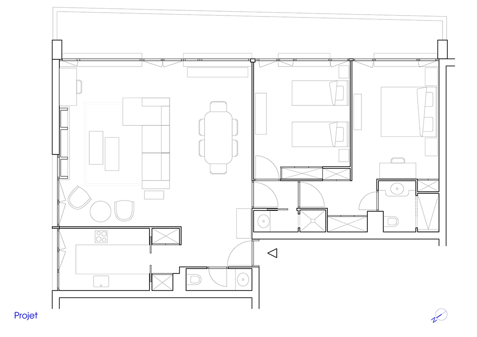 Plan de l'appartement après rénovation.