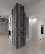 Vue extérieure du chalet avec l'extension à réaliser.